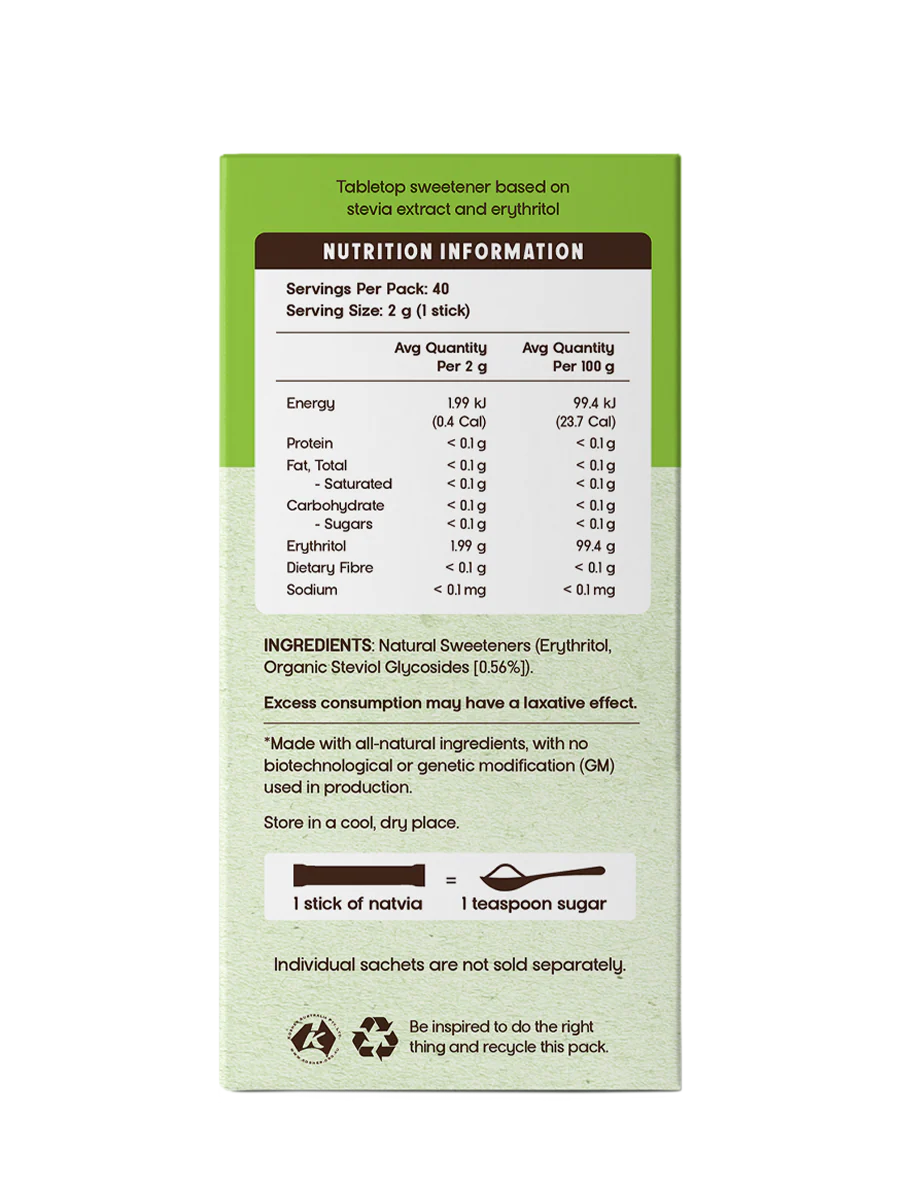 Natvia Natural Sweetener Sticks 40 Pack - Image 3