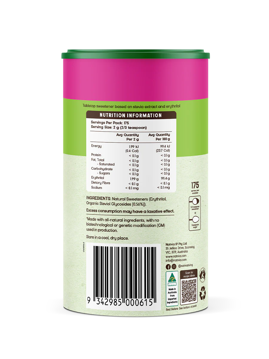 Natvia Natural Sweetener Canister 350g - Image 3
